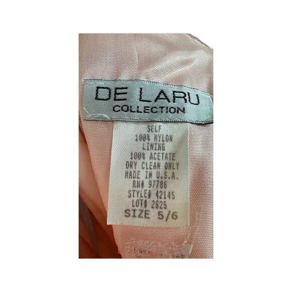 Vintage DE LARU Collection Formal Prom Or Wedding Gown Sz5/6 Pink - Picture 9 of 13